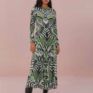 Black Lace Nature Midi Dress